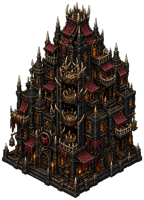 Obsidian Eyrie, an isometric building from Hell's Contractor