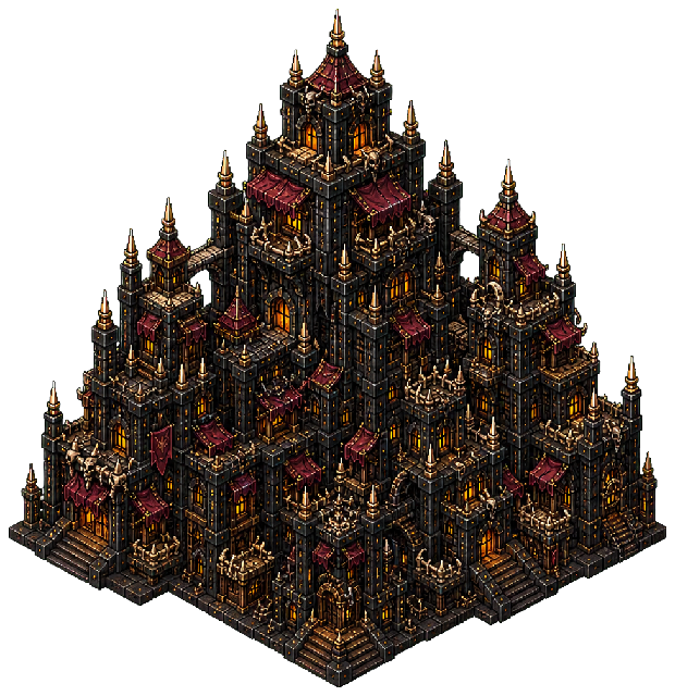 Dread Citadel, an isometric building from Hell's Contractor