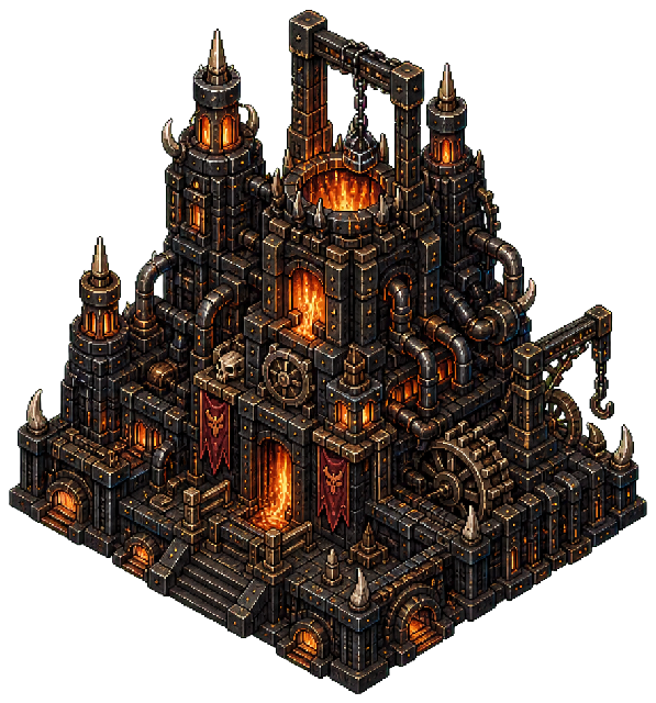 Hell Foundry, an isometric building from Hell's Contractor