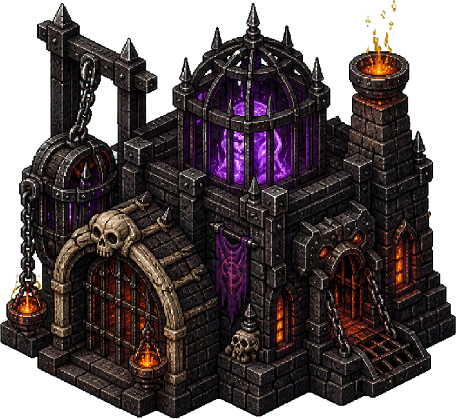 Pain Chamber, an isometric building from Hell's Contractor